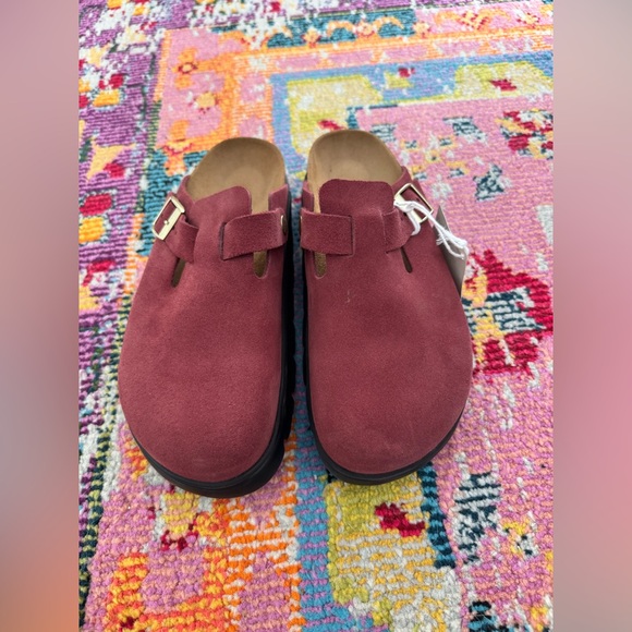 Papillio by Birkenstock Women's Boston Chunky Clogs 40 women’s 9 burgundy Merlot - Picture 2 of 8